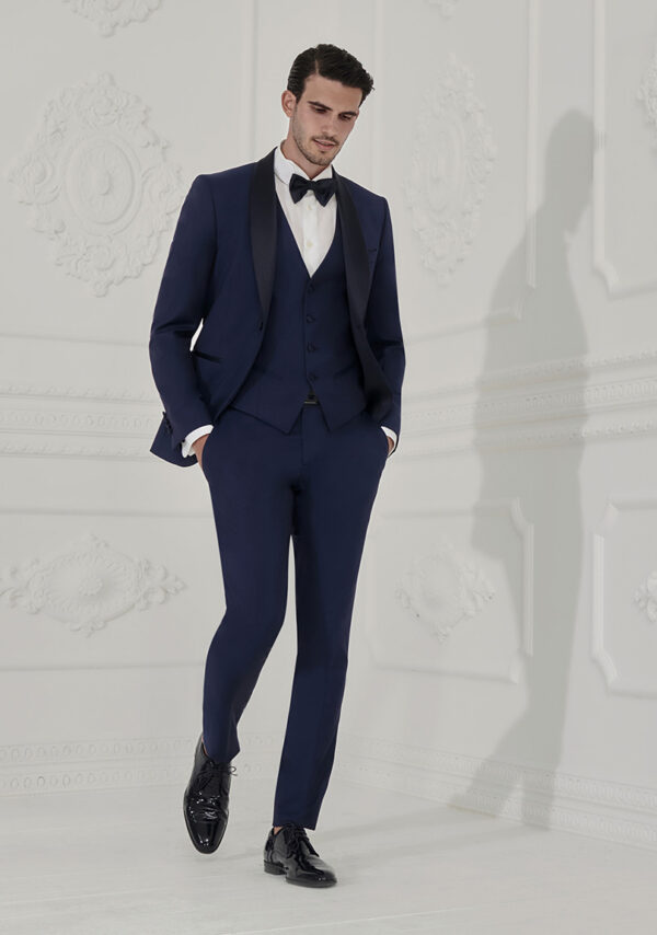 Abito da sposo smoking blu mare